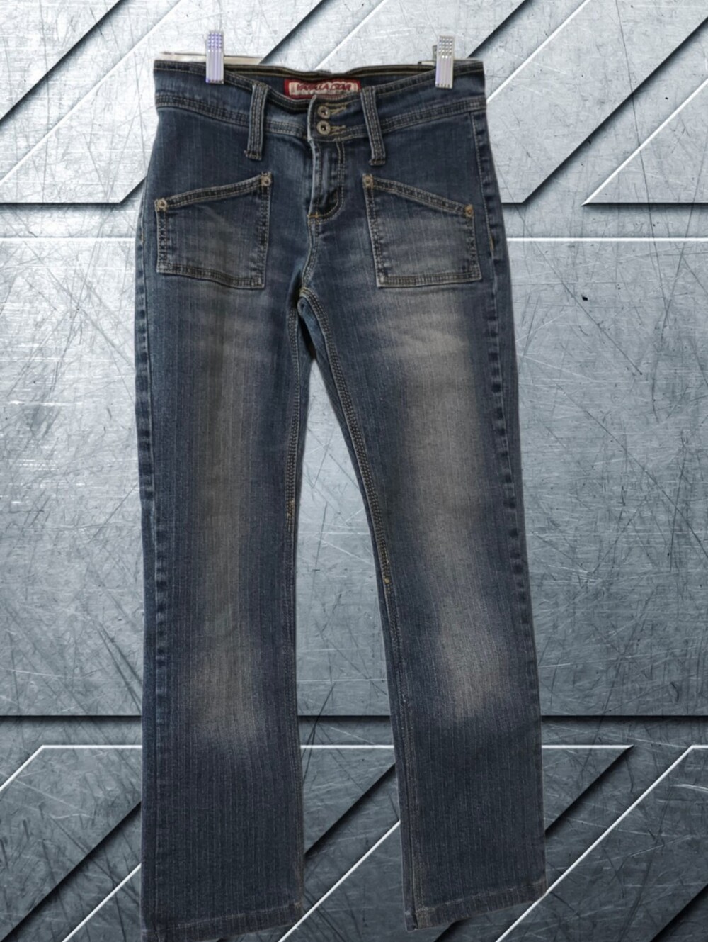 Children's Blue Straight-Leg Jeans with Front Patch Pockets